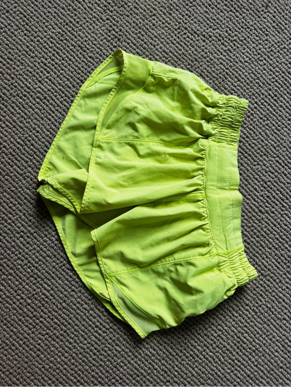 lululemon athletica Neon Lime Running Shorts